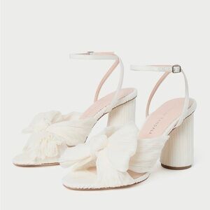 Loeffler Randall Camellia Pearl Pleated Bow Heel